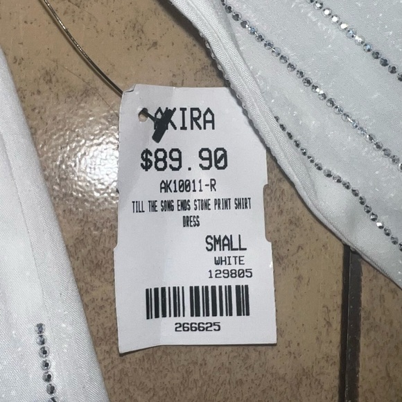 Shop Akira White Rhinestone Shirt - Picture 5 of 5